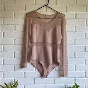 Dusty rose mesh bodysuit